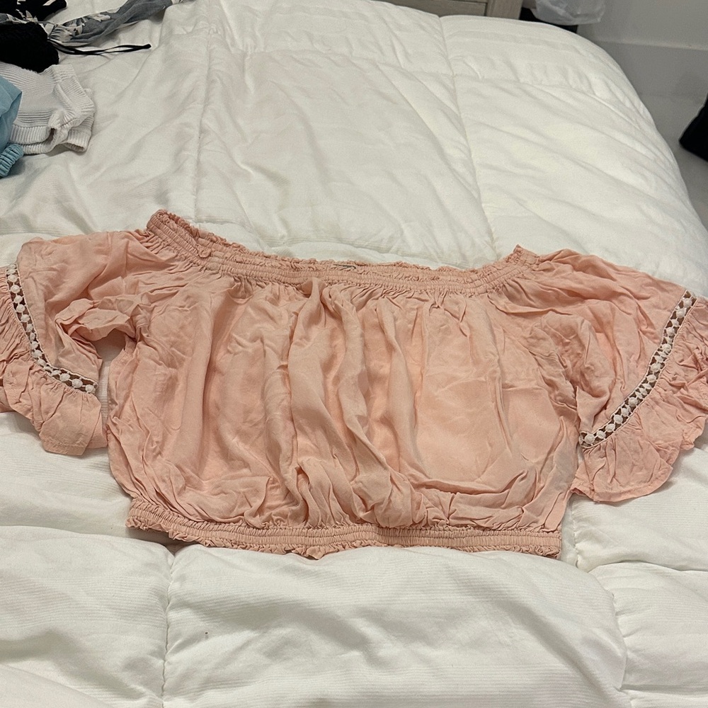 Peach Off-Shoulder Women's Top